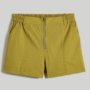 Madewell XXLarge Shorts Zip-Front Tapered Shorts in Citrus Lime pockets NWT